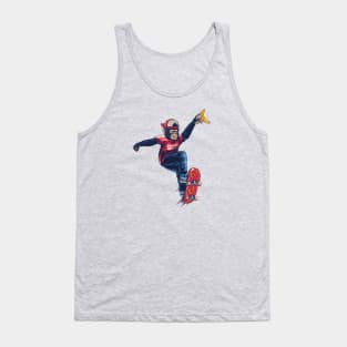 Skateboarding Monkey Illustration Tank Top